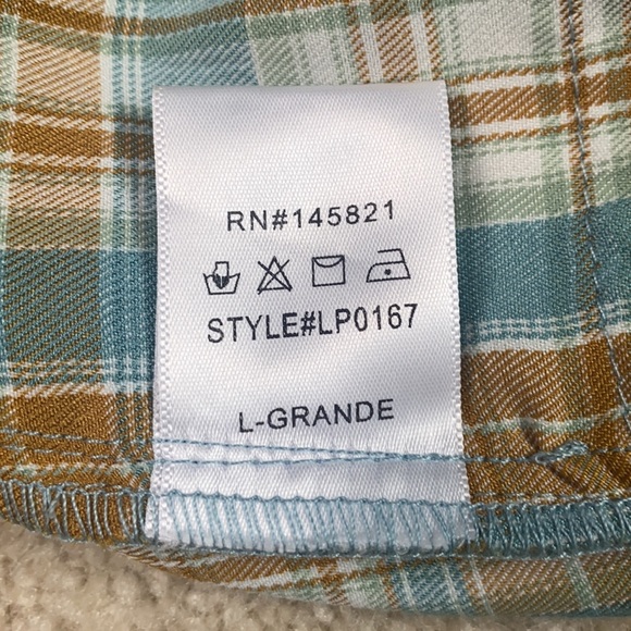 LISTICLE Plaid Button-Up Elastic Back Bell Pants - Picture 6 of 7